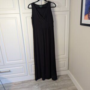 LAUREN Ralph Lauren Black Maxi Dress - Size 10 | Elegant Evening | New Year's